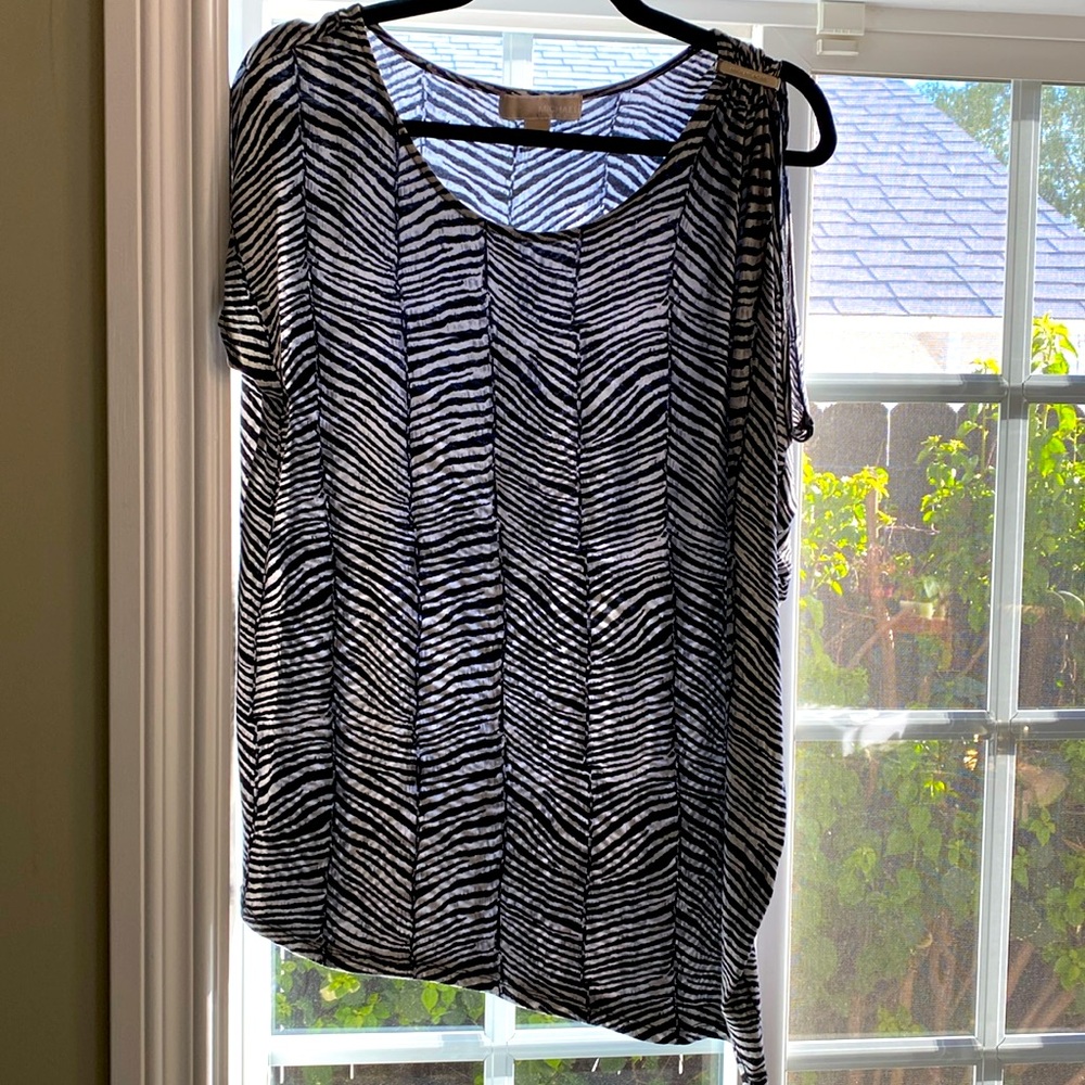 Michael Kors Zebra one shoulder top Size L